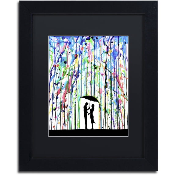 Trademark Fine Art 'Pour Deux' Canvas Art by Marc Allante, Black Matte, Black Frame