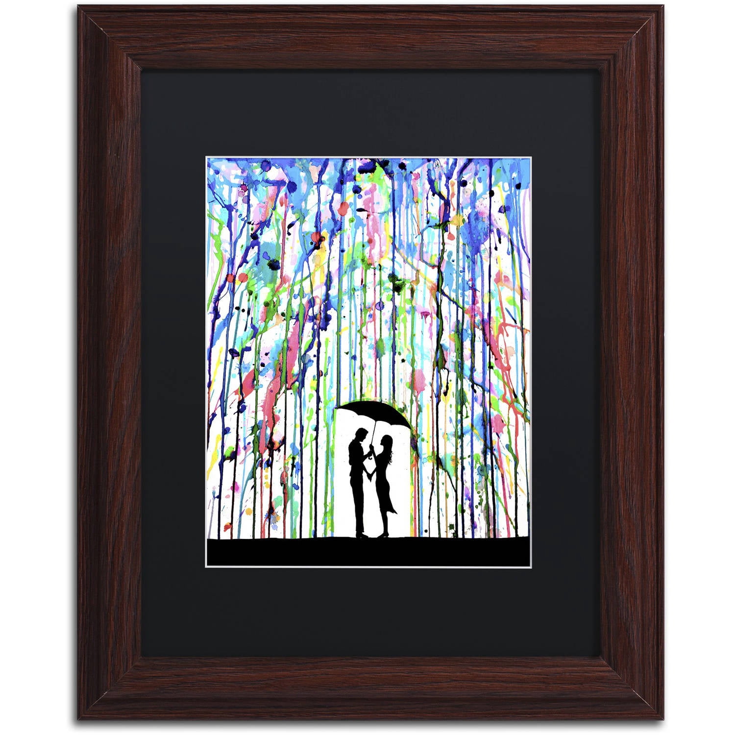 Trademark Fine Art 'Pour Deux' Canvas Art by Marc Allante, Black Matte, Wood Frame