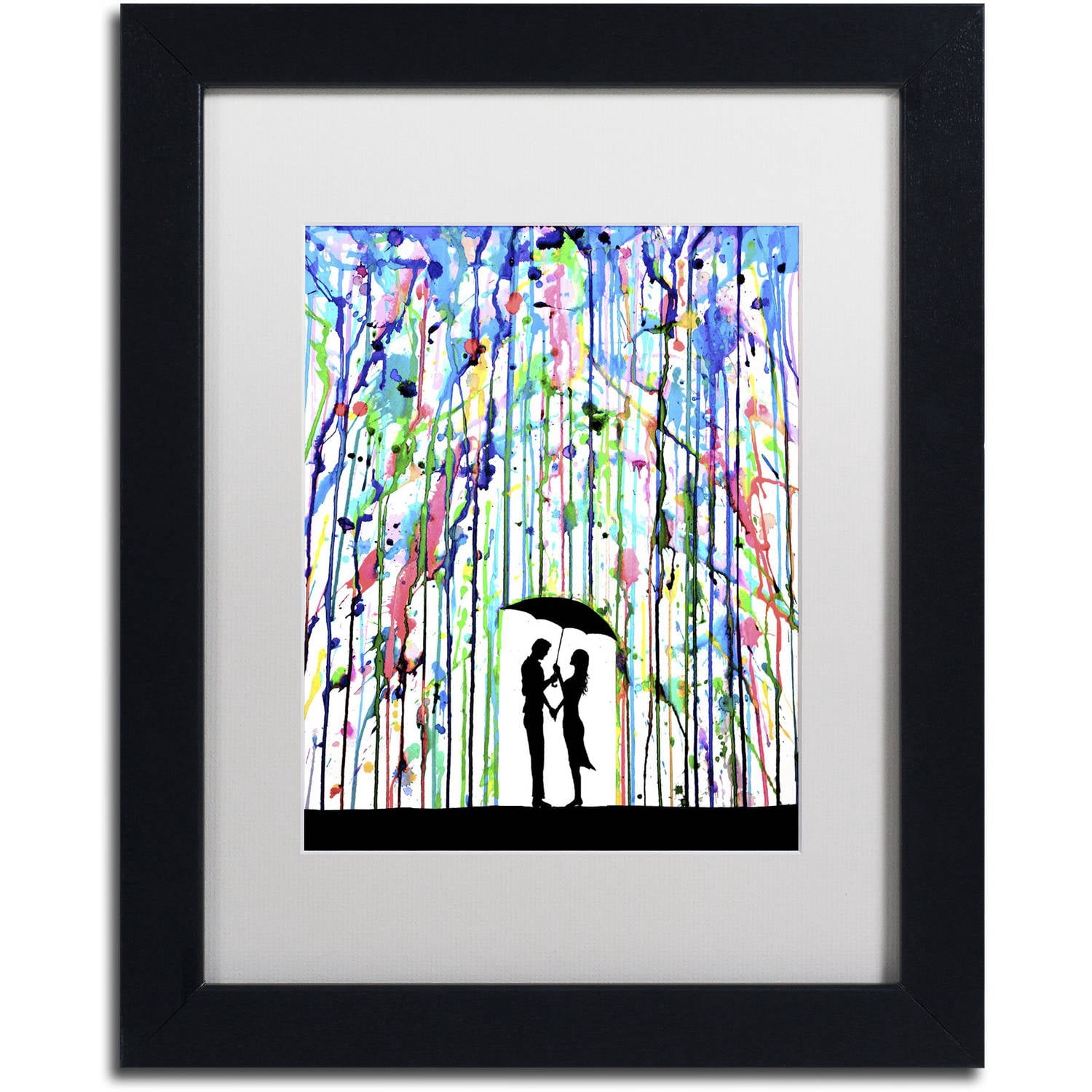 Trademark Fine Art 'Pour Deux' Canvas Art by Marc Allante, White Matte, Black Frame