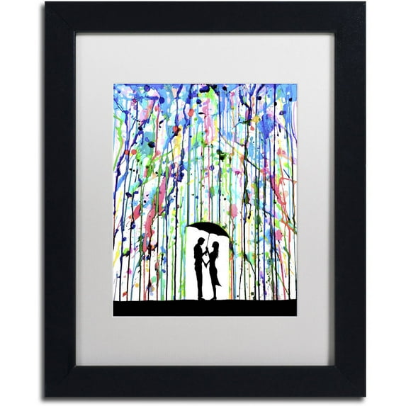 Trademark Fine Art 'Pour Deux' Canvas Art by Marc Allante, White Matte, Black Frame