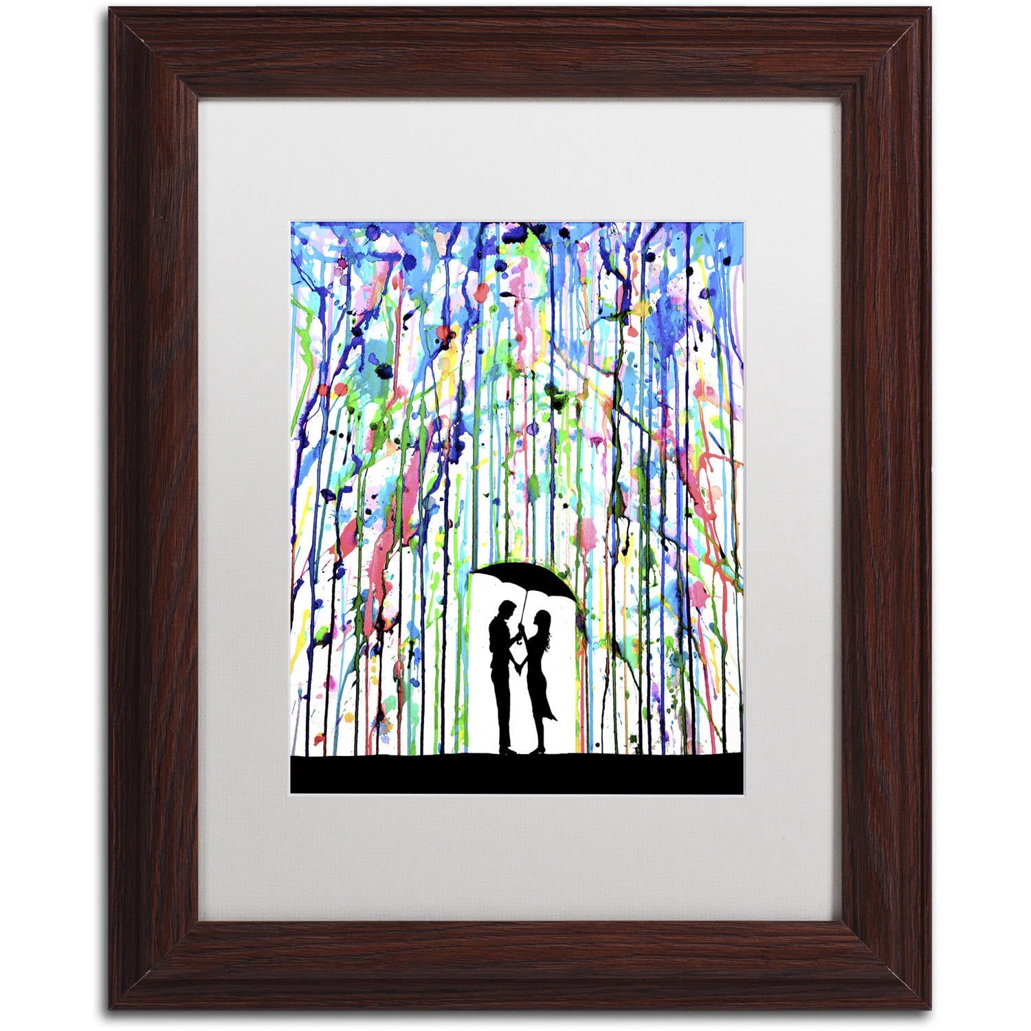 Trademark Fine Art 'Pour Deux' Canvas Art by Marc Allante, White Matte, Wood Frame