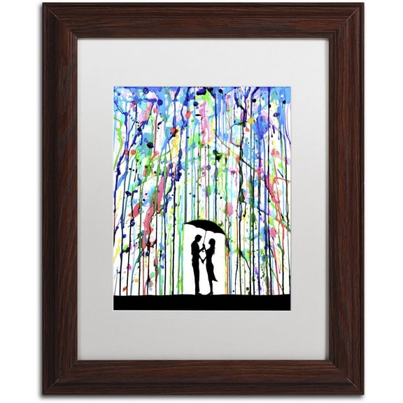 Trademark Fine Art 'Pour Deux' Canvas Art by Marc Allante, White Matte, Wood Frame