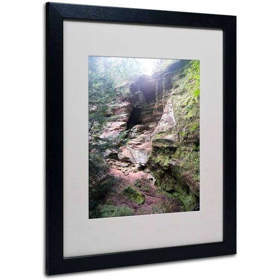 Trademark Fine Art "Powerful Walls" Canvas Art by Monica Fleet, White Matte, Black Frame