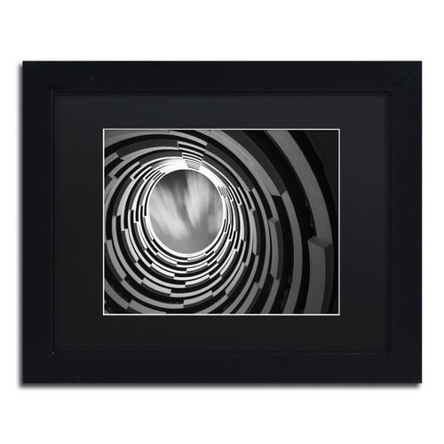 Trademark Fine Art "Pozo" Canvas Art by Moises Levy Black Matte, Black Frame