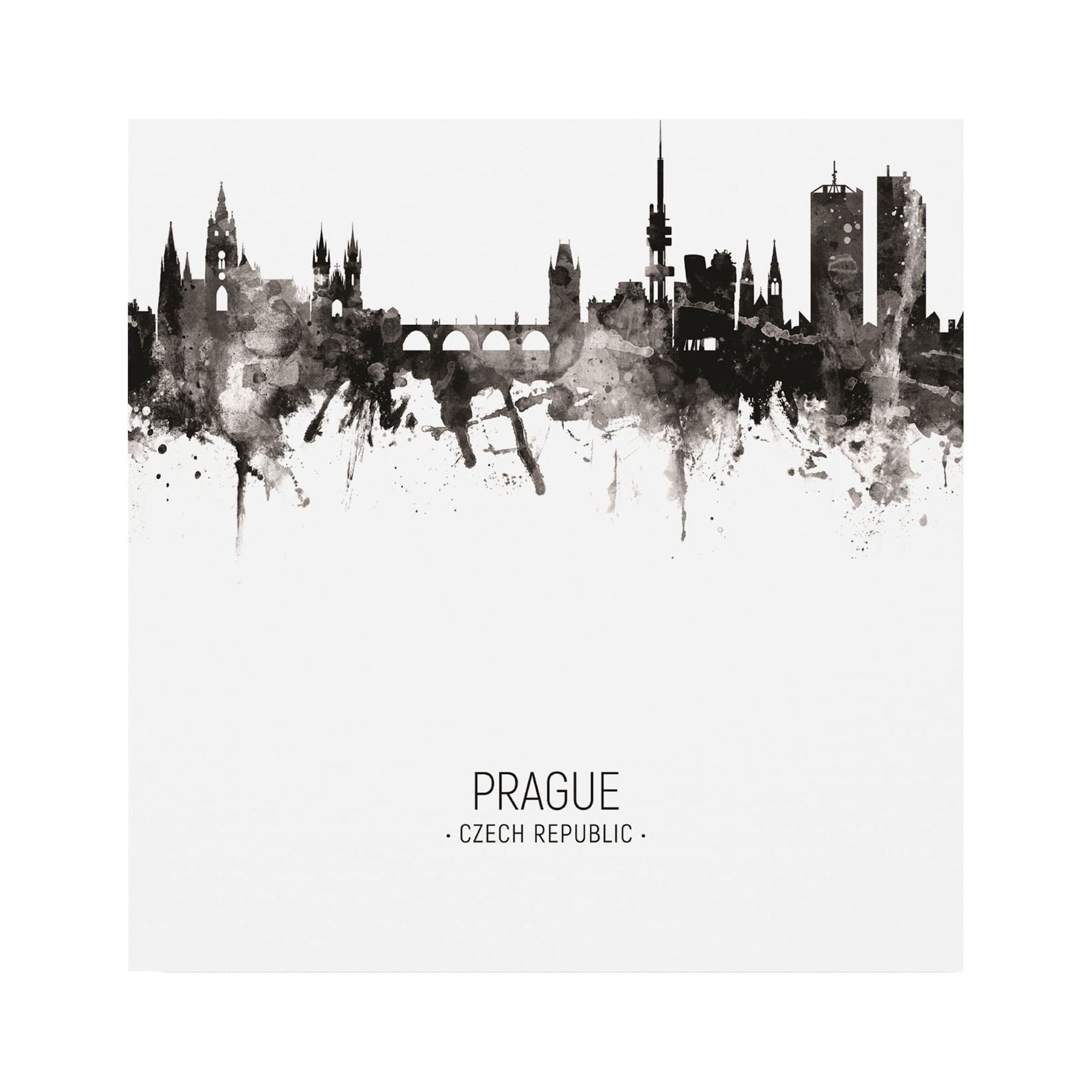 Trademark Fine Art 'Prague (Praha) Czech Republic Skyline Portrait II' Canvas Art by Michael Tompsett