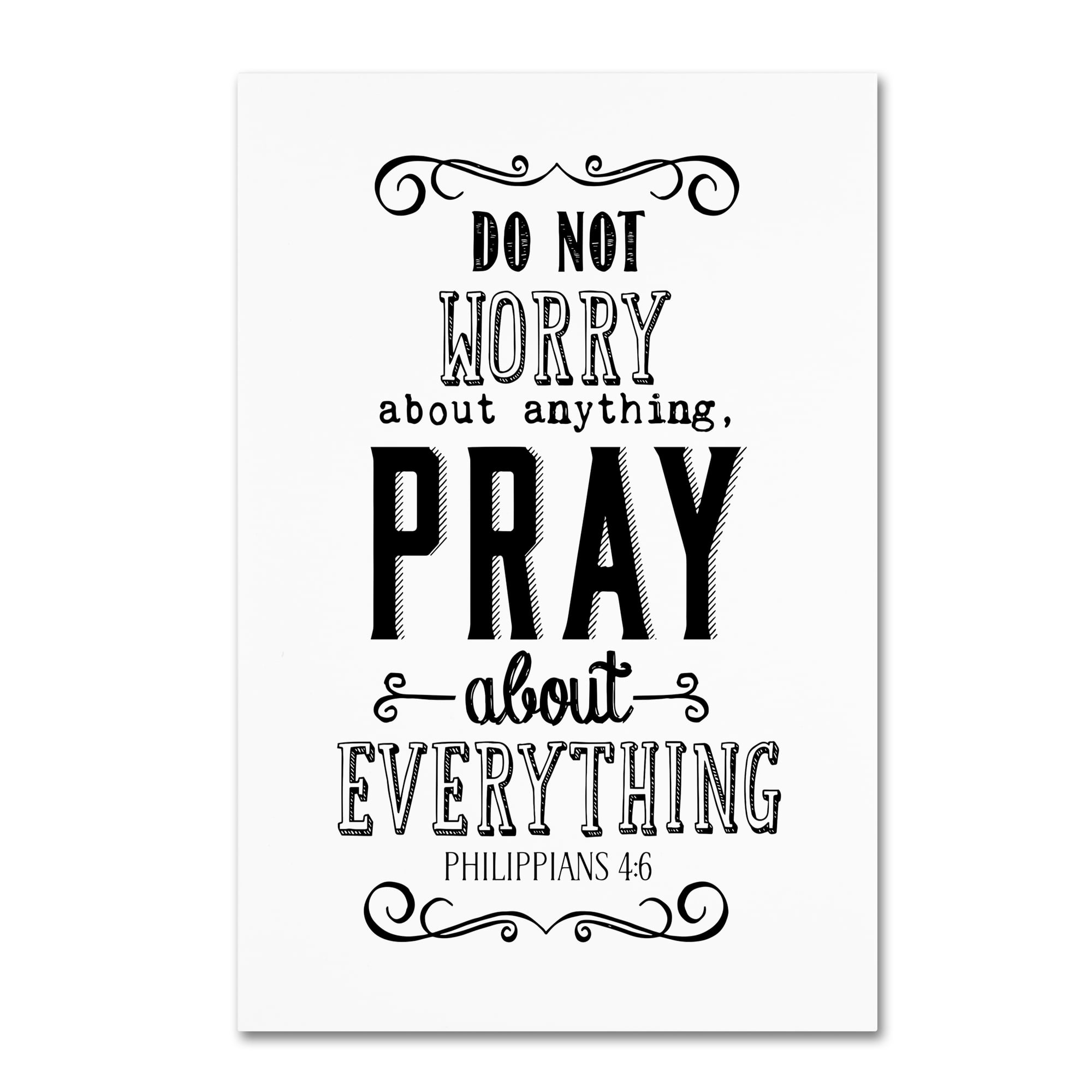 Trademark Fine Art 'Pray About Everything' Canvas Art by Marcee Duggar