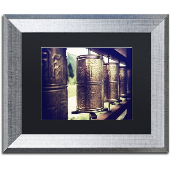 Trademark Fine Art "Prayer Wheels" Canvas Art by Philippe Hugonnard, Black Matte, Silver Frame