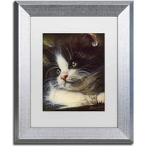 Trademark Fine Art 'Precious Moment' Canvas Art by Jenny Newland, White Matte, Silver Frame