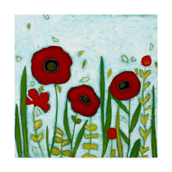 Trademark Fine Art 'Precious Poppies I' Canvas Art by June Erica Vess