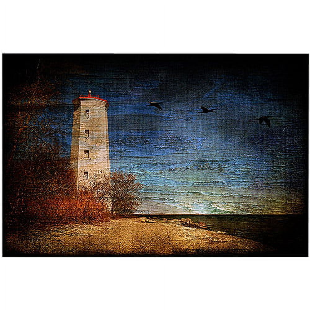 Presqu'ile Lighthouse Landscape Canvas Art in Blue and Brown