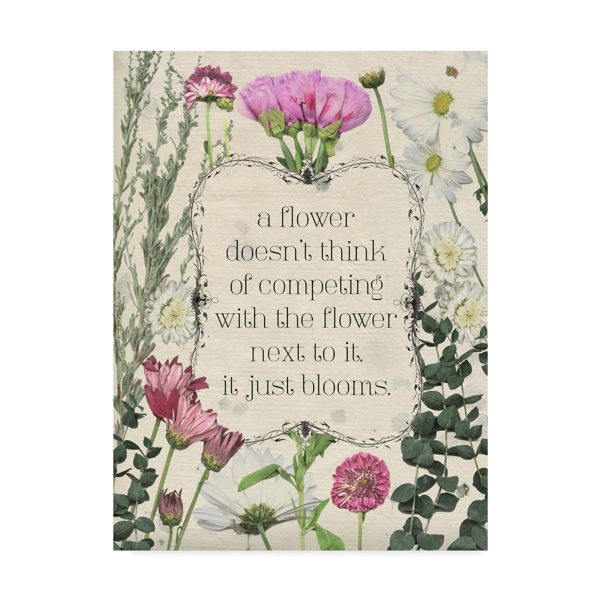 Trademark Fine Art 'Pressed Floral Quote III' Canvas Art by Grace Popp