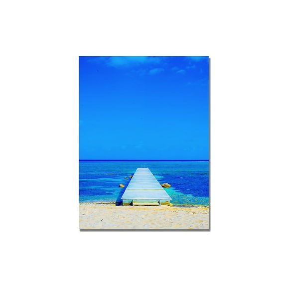 Trademark Fine Art Preston 'Beach-Pier' Canvas Art 18x24 Inches (EM248-C1824GG)