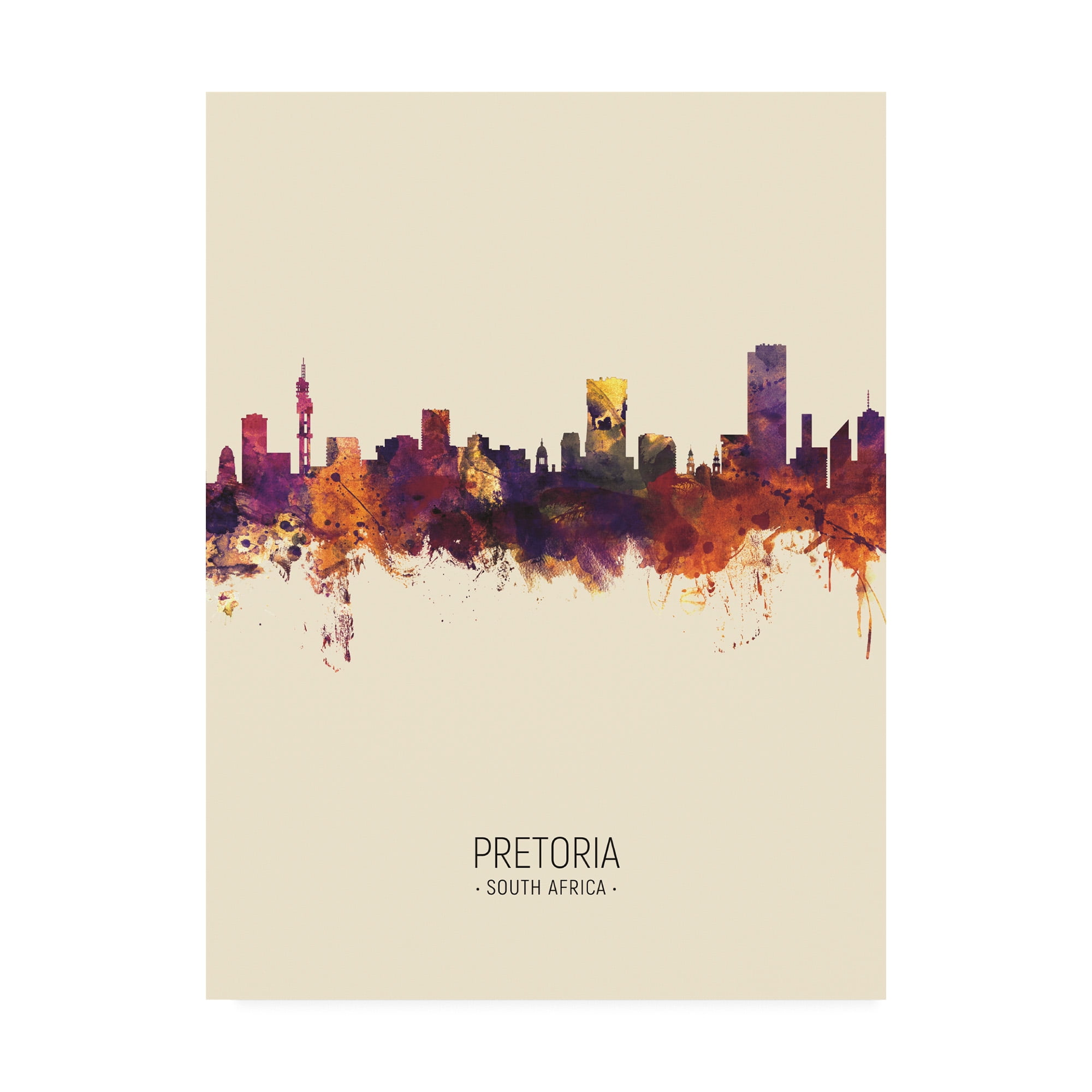 Trademark Fine Art 'Pretoria South Africa Skyline Portrait III' Canvas Art by Michael Tompsett