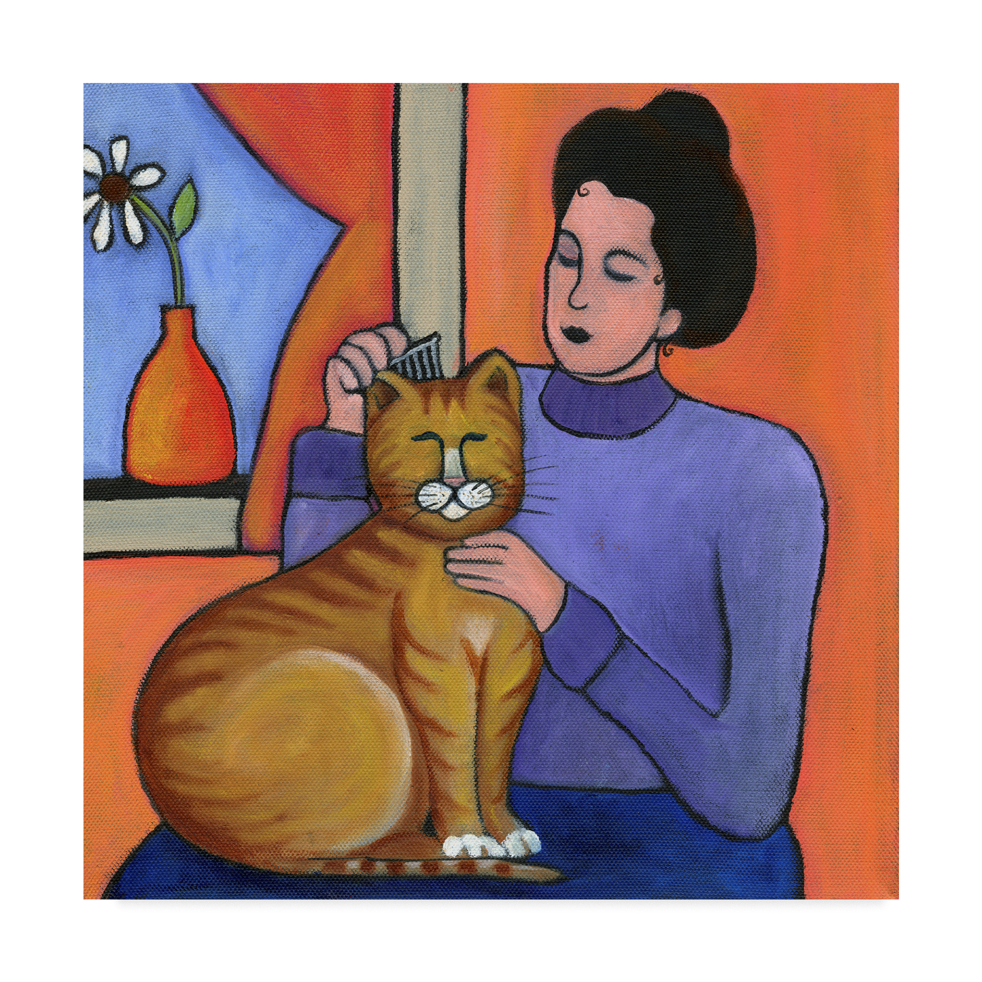 Trademark Fine Art 'Pretty Kitty Blue' Canvas Art by Cheryl Bartley