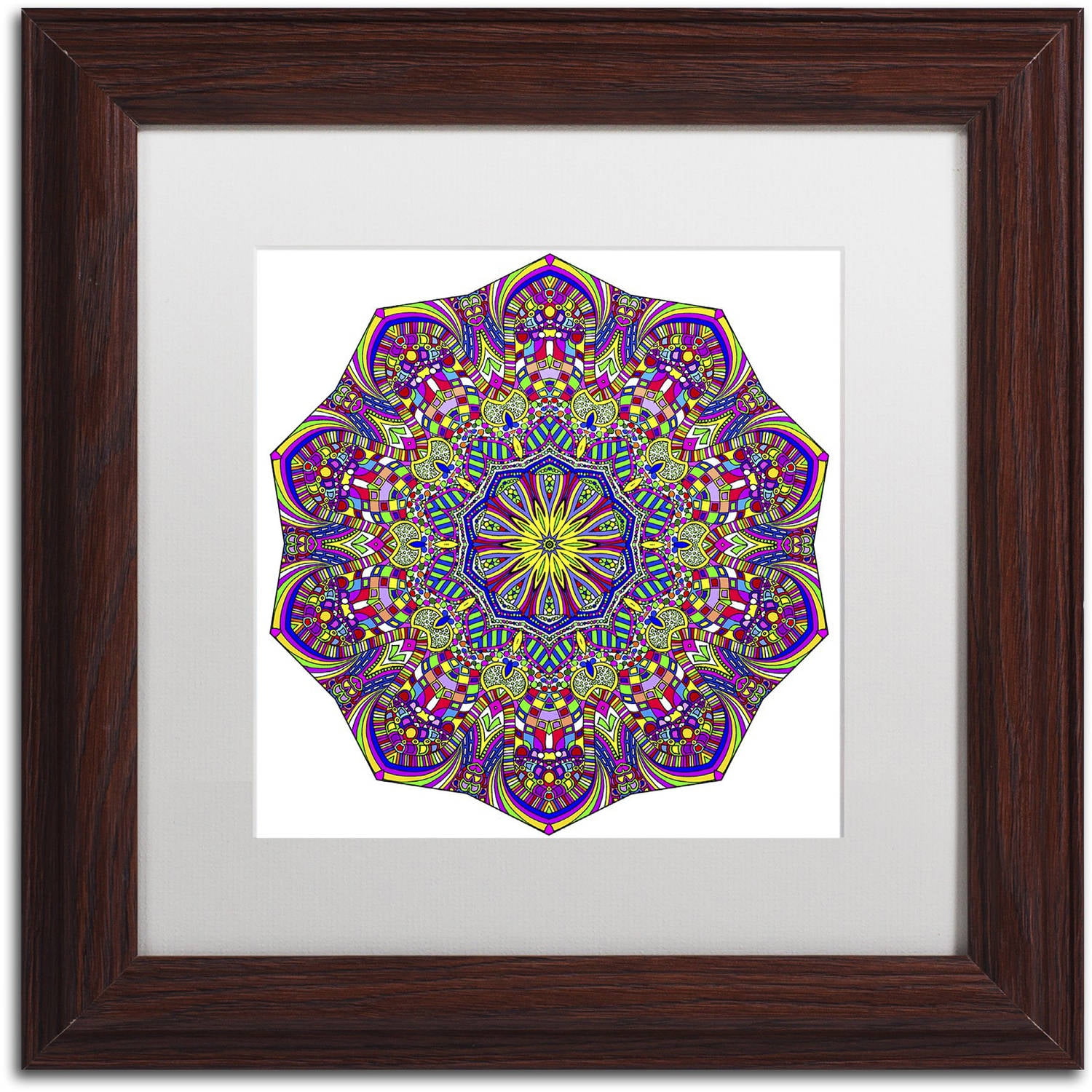 Large Mandala On 12 Inch Round Wooden Board - Slice of Light - Marketspread