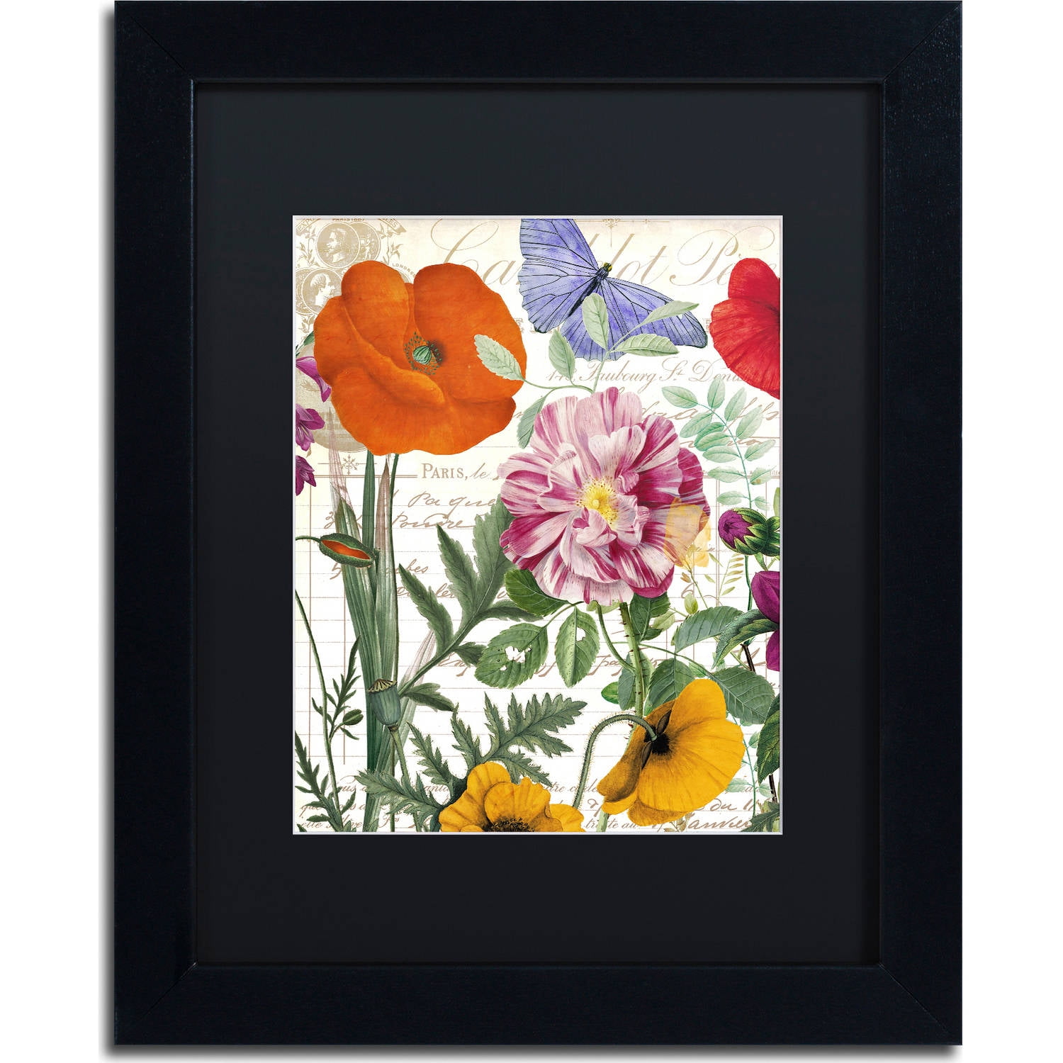 Trademark Fine Art "Printemps" Canvas Art by Color Bakery, Black Matte, Black Frame