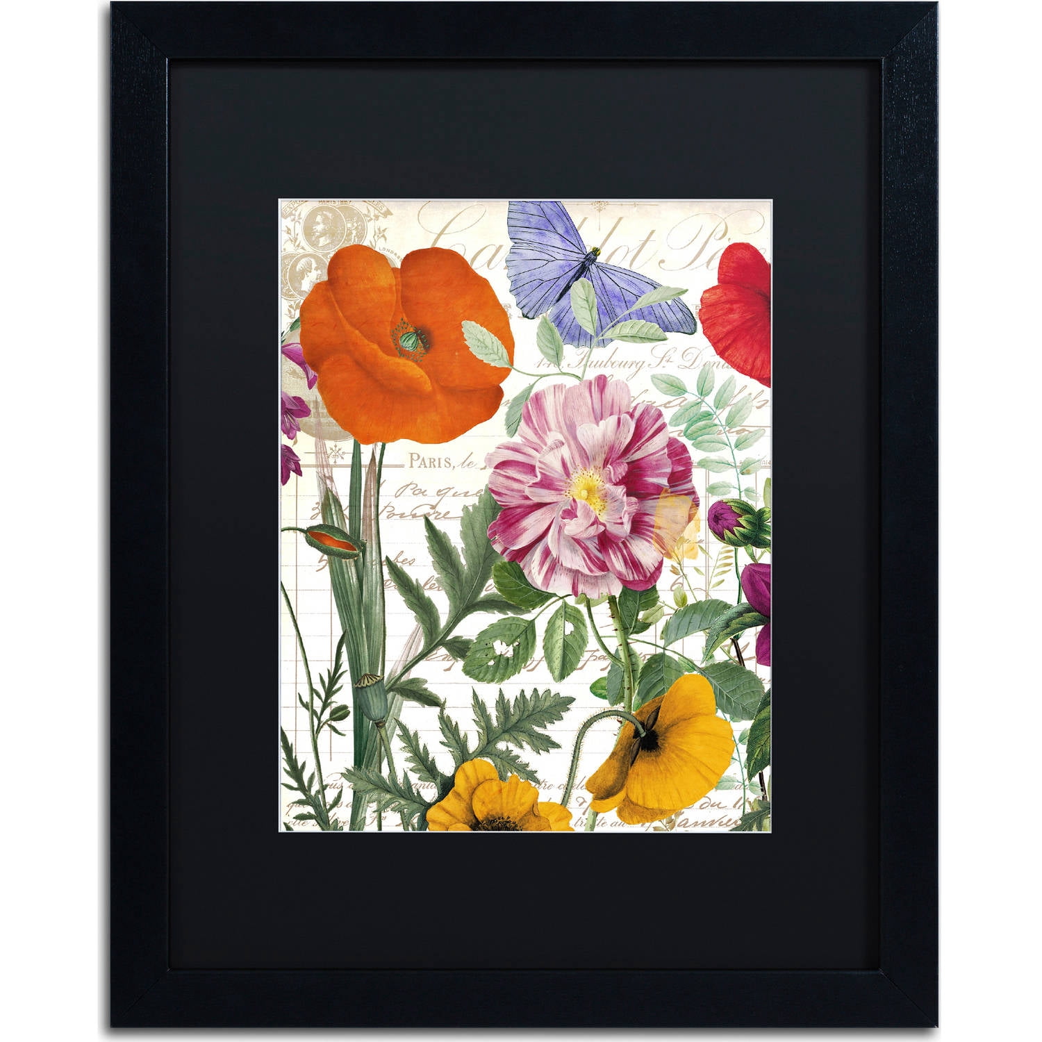 Trademark Fine Art "Printemps" Canvas Art by Color Bakery, Black Matte, Black Frame