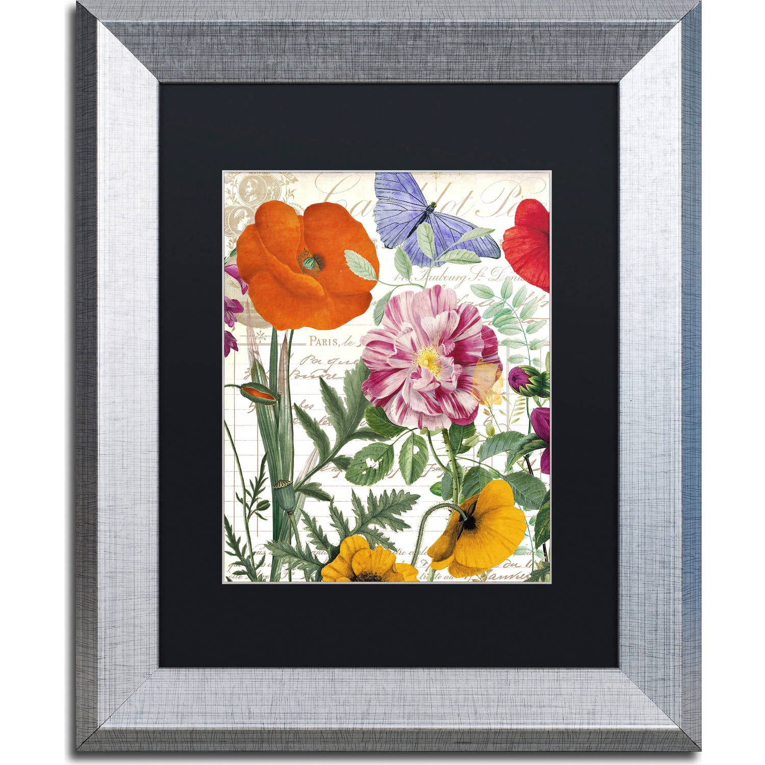 Trademark Fine Art "Printemps" Canvas Art by Color Bakery, Black Matte, Silver Frame