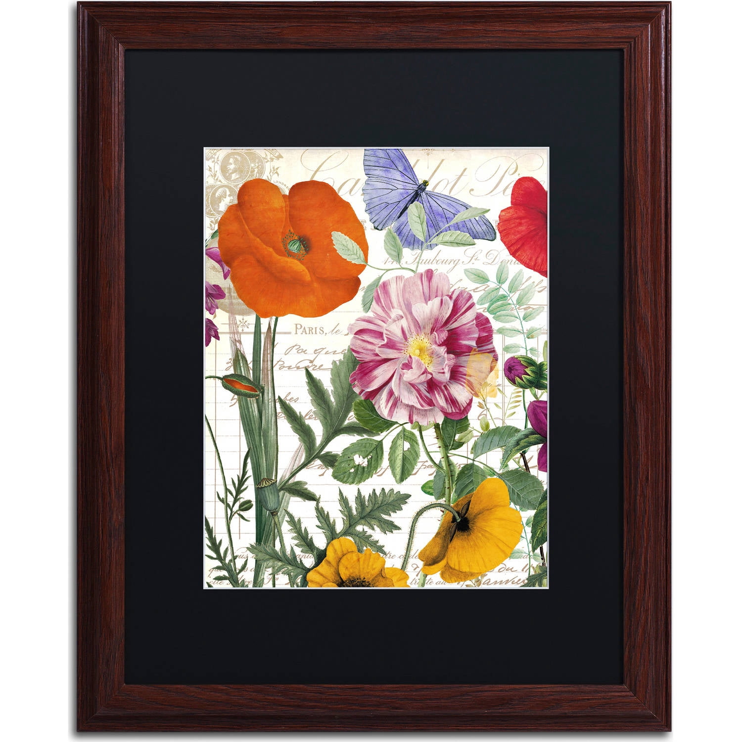 Trademark Fine Art "Printemps" Canvas Art by Color Bakery, Black Matte, Wood Frame