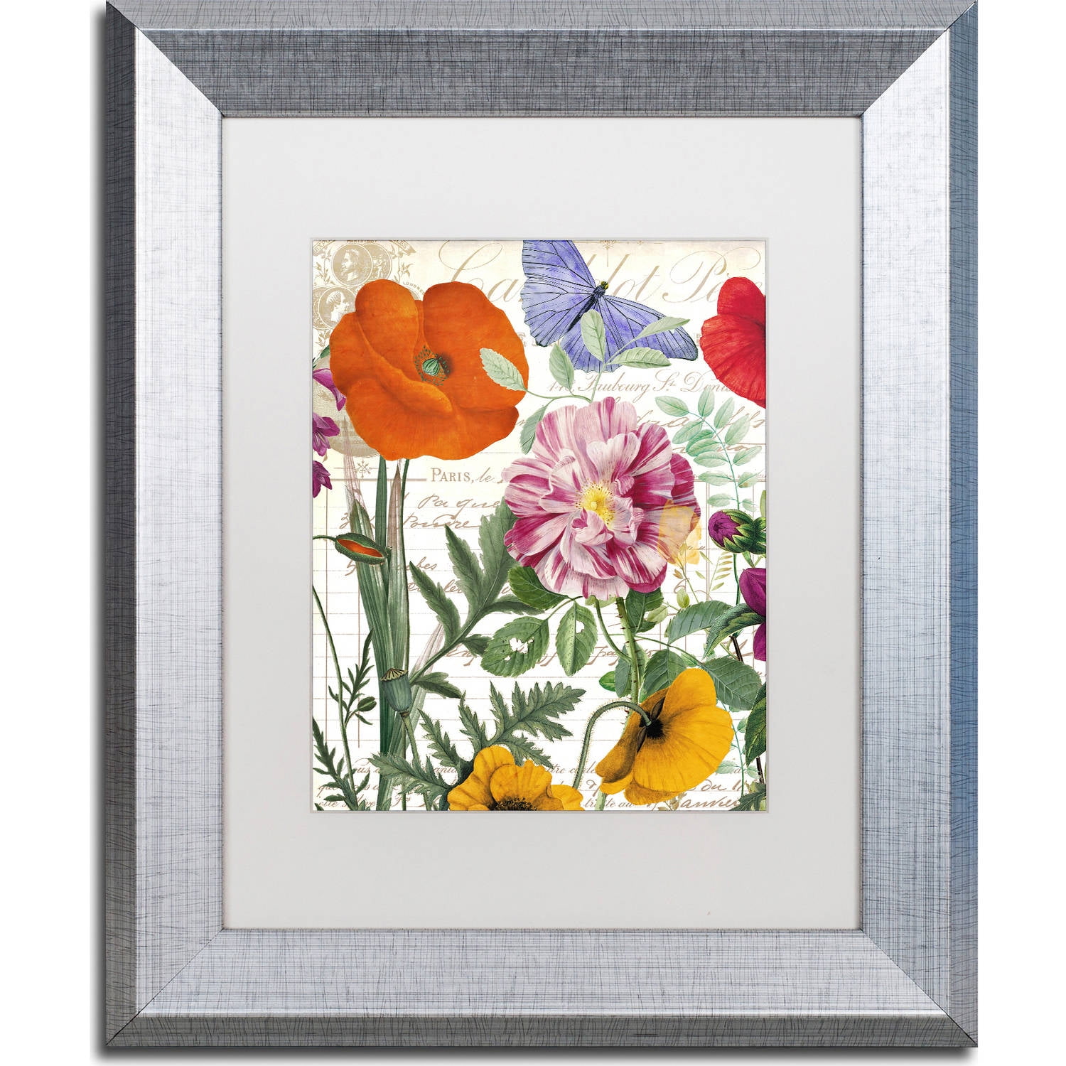 Trademark Fine Art "Printemps" Canvas Art by Color Bakery, White Matte, Silver Frame