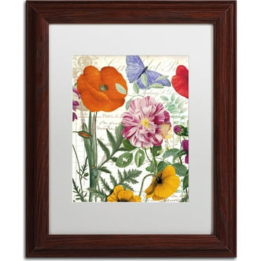 Trademark Fine Art "Printemps" Canvas Art by Color Bakery, White Matte, Wood Frame