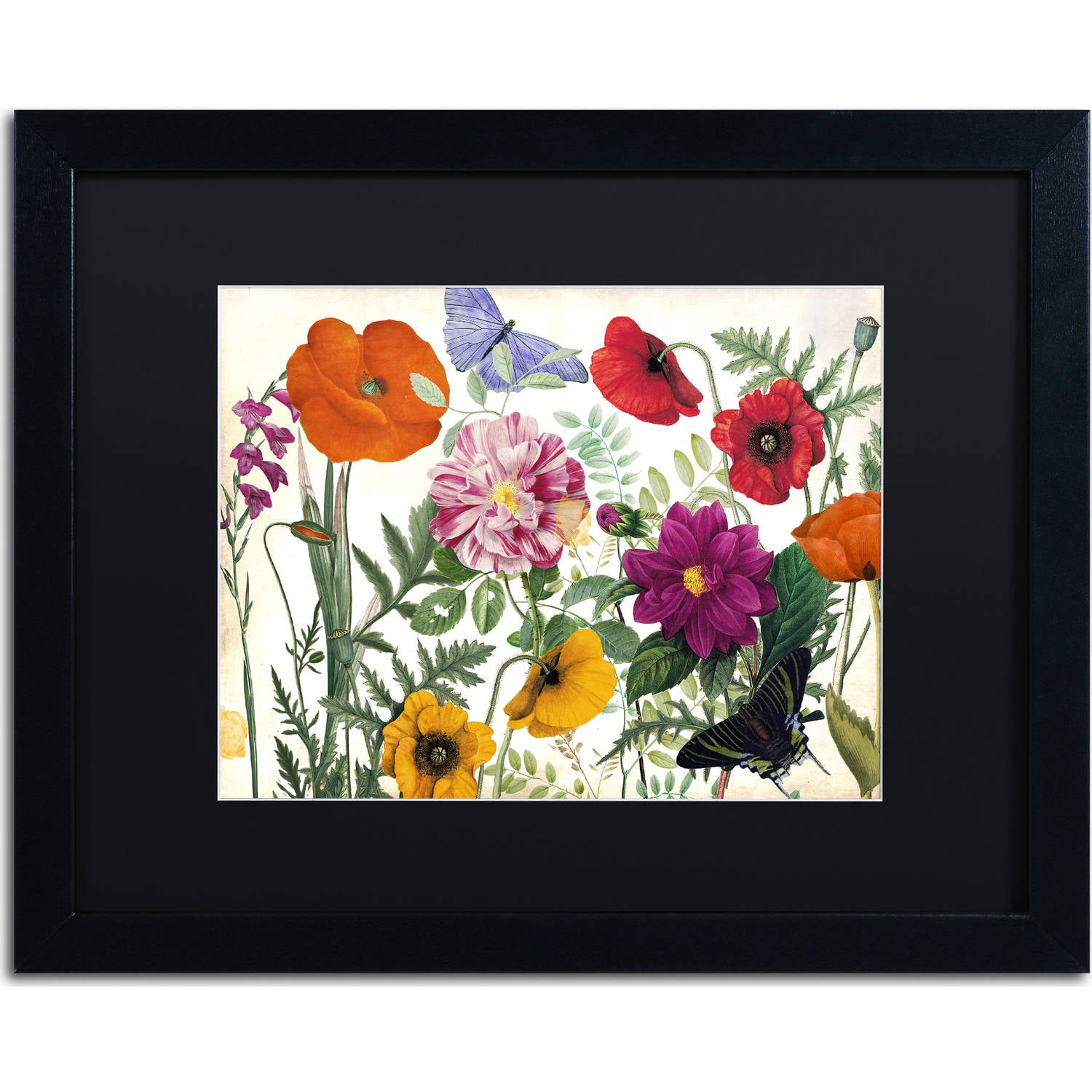 Trademark Fine Art "Printemps I" Canvas Art by Color Bakery, Black Matte, Black Frame