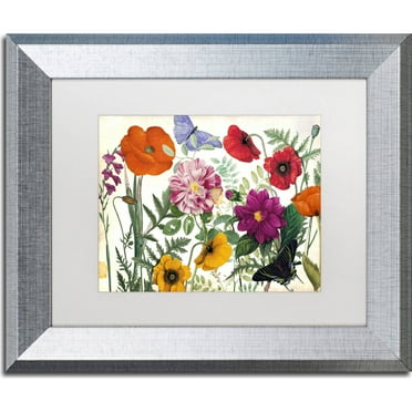 Trademark Fine Art "Printemps I" Canvas Art by Color Bakery, White Matte, Silver Frame