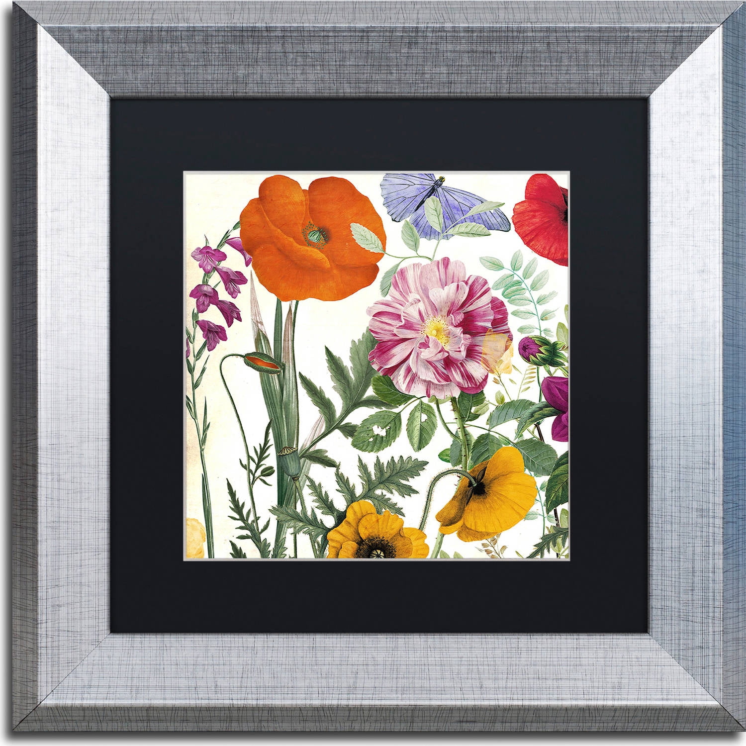 Trademark Fine Art "Printemps II" Canvas Art by Color Bakery, Black Matte, Silver Frame