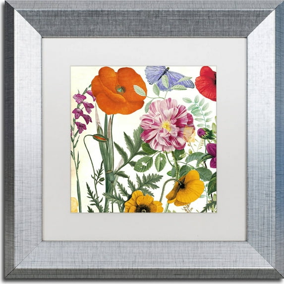 Trademark Fine Art "Printemps II" Canvas Art by Color Bakery, White Matte, Silver Frame