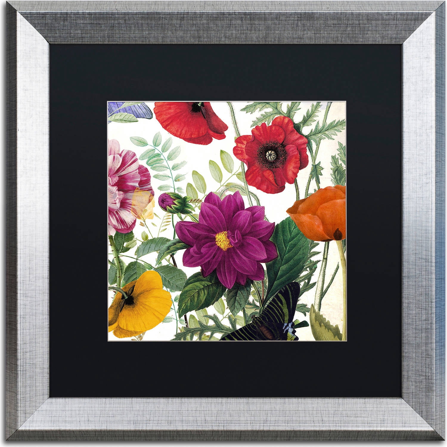 Trademark Fine Art "Printemps III" Canvas Art by Color Bakery, Black Matte, Silver Frame