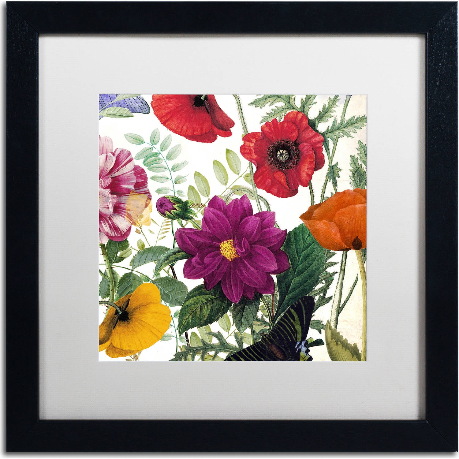 Trademark Fine Art "Printemps III" Canvas Art by Color Bakery, White Matte, Black Frame