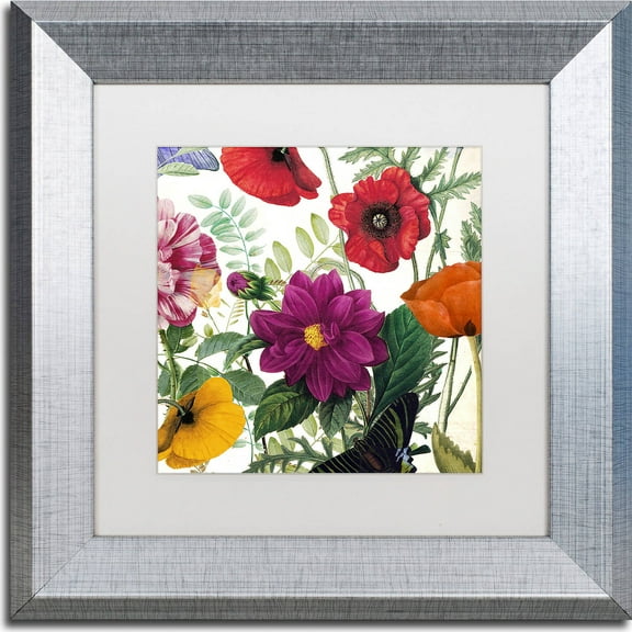 Trademark Fine Art "Printemps III" Canvas Art by Color Bakery, White Matte, Silver Frame
