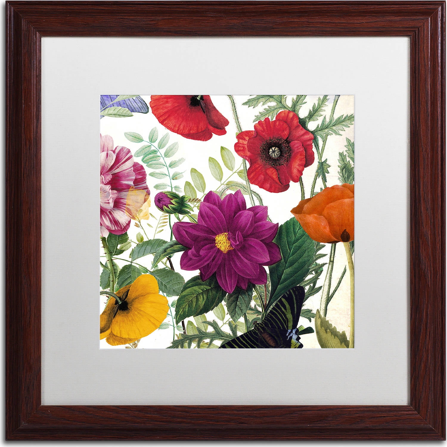 Trademark Fine Art "Printemps III" Canvas Art by Color Bakery, White Matte, Wood Frame