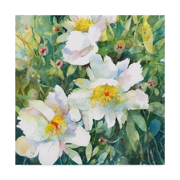 Trademark Fine Art 'Pristine Peonies' Canvas Art by Annelein Beukenkamp