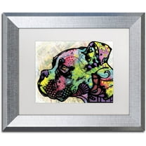 Trademark Fine Art "Profile Boxer Deco" Canvas Art by Dean Russo, White Matte, Silver Frame