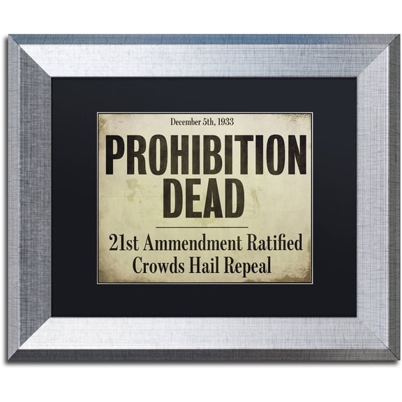 Trademark Fine Art "Prohibition" Canvas Art by Color Bakery Black Matte, Silver Frame