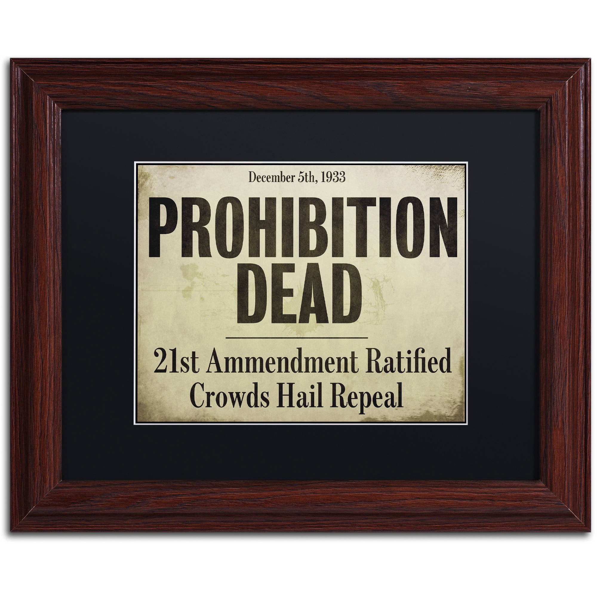 Trademark Fine Art "Prohibition" Canvas Art by Color Bakery Black Matte, Wood Frame