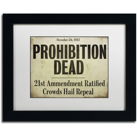 Trademark Fine Art "Prohibition" Canvas Art by Color Bakery White Matte, Black Frame