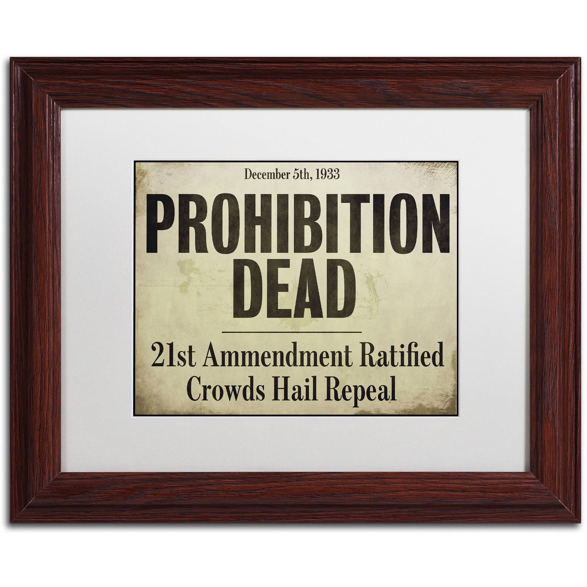 Trademark Fine Art "Prohibition" Canvas Art by Color Bakery White Matte, Wood Frame