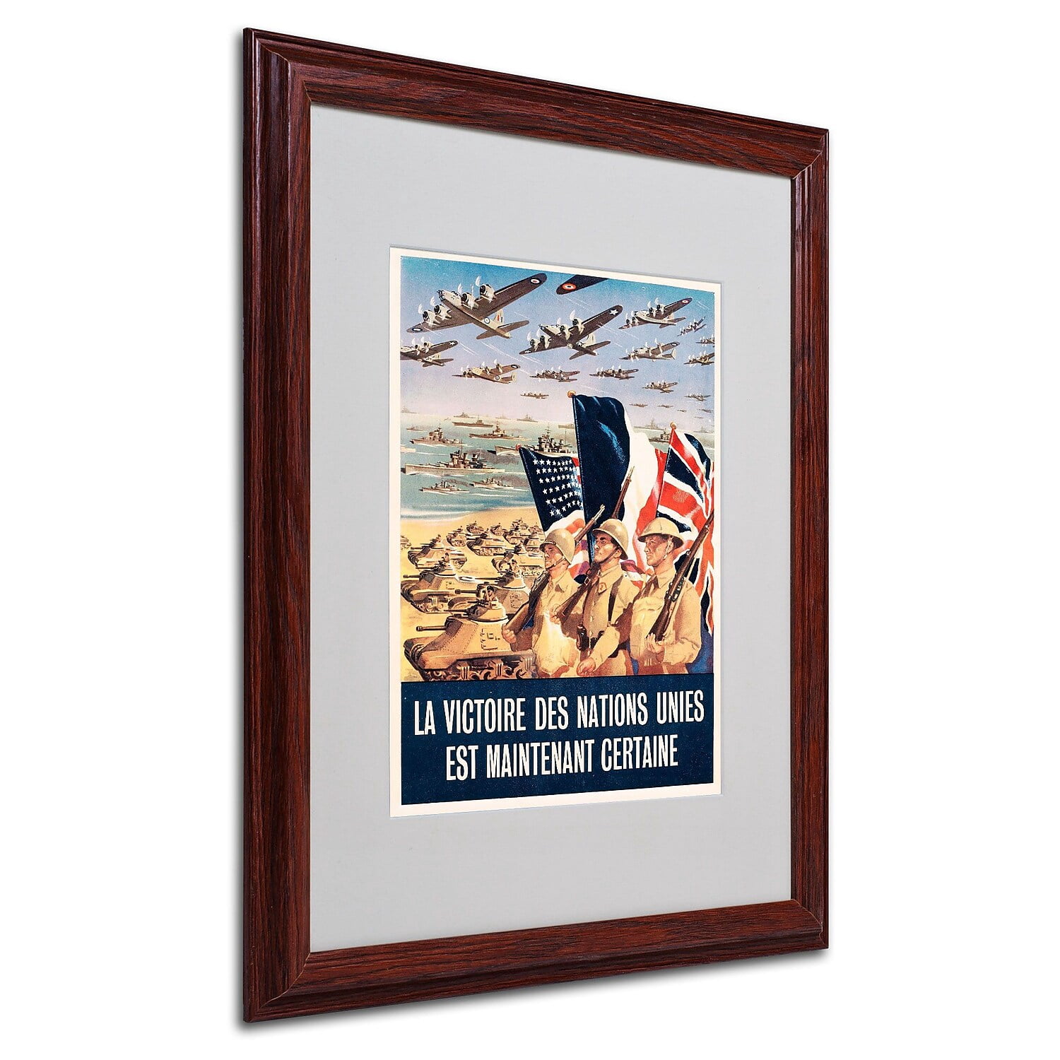 Trademark Fine Art "Propaganda Poster from World War II" Canvas Art, Wood Frame