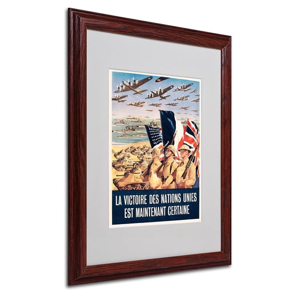 Trademark Fine Art "Propaganda Poster from World War II" Canvas Art, Wood Frame
