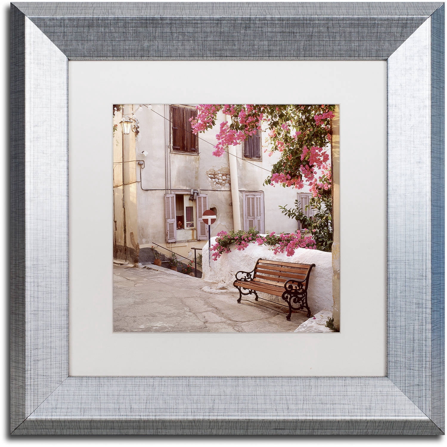 Trademark Fine Art "Provence I" Canvas Art by Alan Blaustein, White Matte, Silver Frame