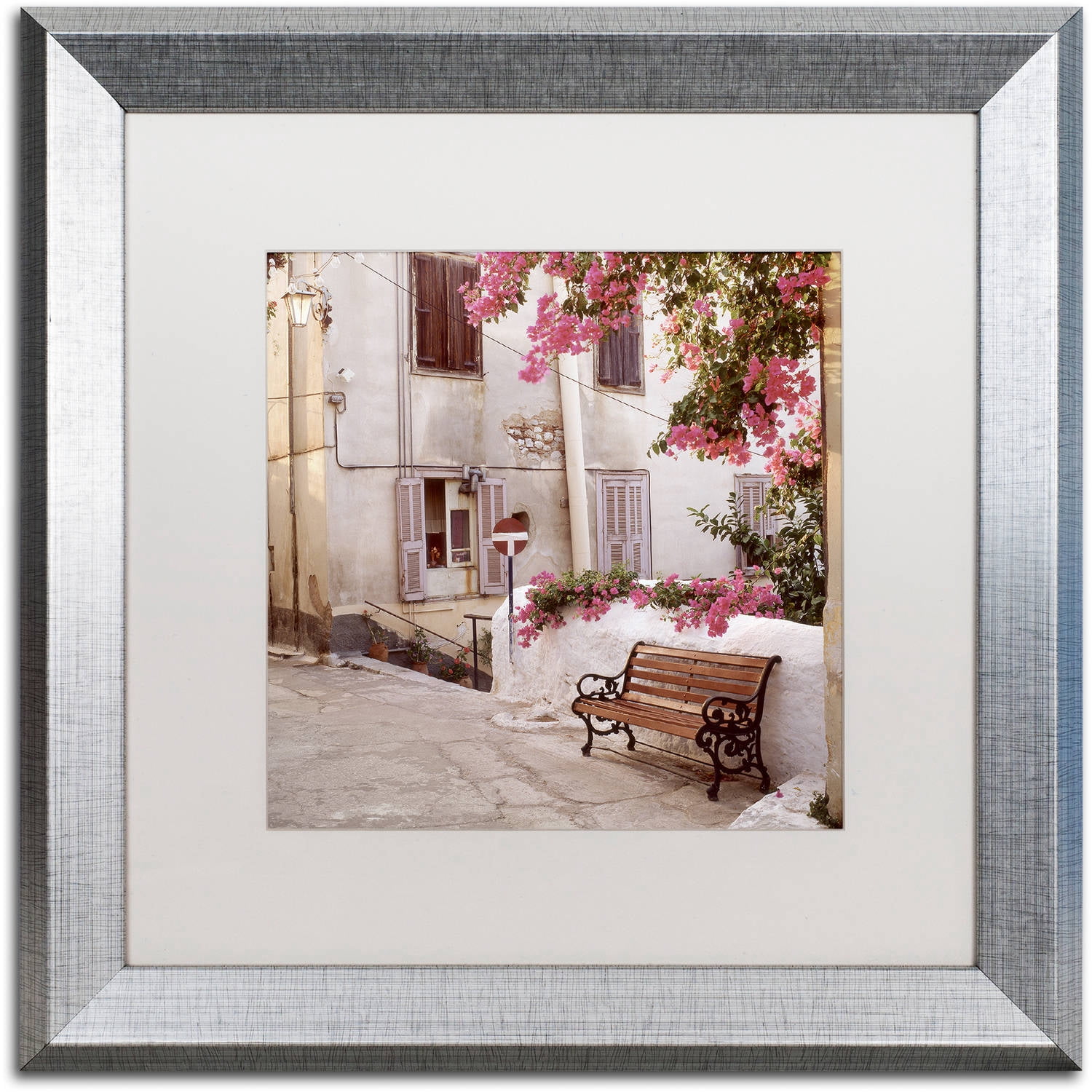 Trademark Fine Art "Provence I" Canvas Art by Alan Blaustein, White Matte, Silver Frame