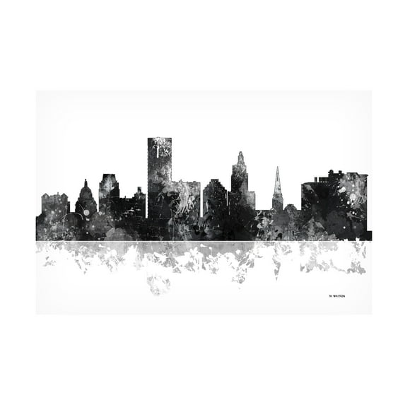 Trademark Fine Art Marlene Watson Providence Rhode Island Skyline BG-1 Canvas Wall Art - 12x19