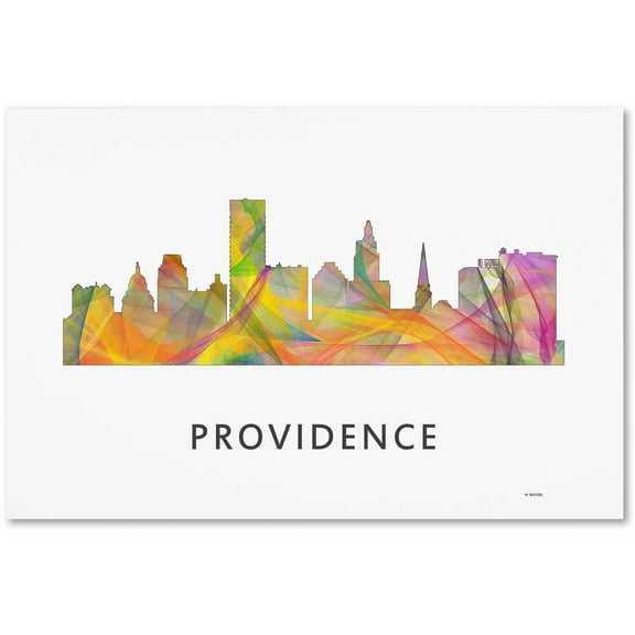 Trademark Fine Art 'Providence Rhode Island Skyline WB-1' Canvas Art by Marlene Watson
