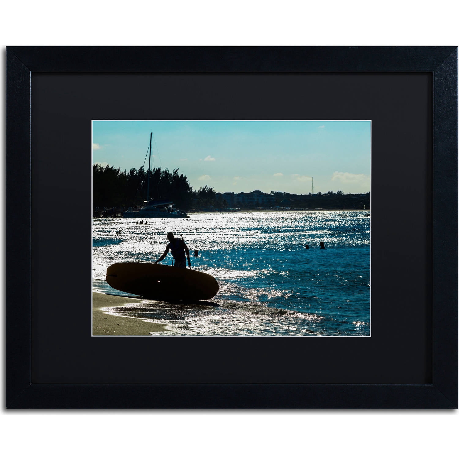 Trademark Fine Art "Provo Boarding" Canvas Art by Yale Gurney, Black Matte, Black Frame