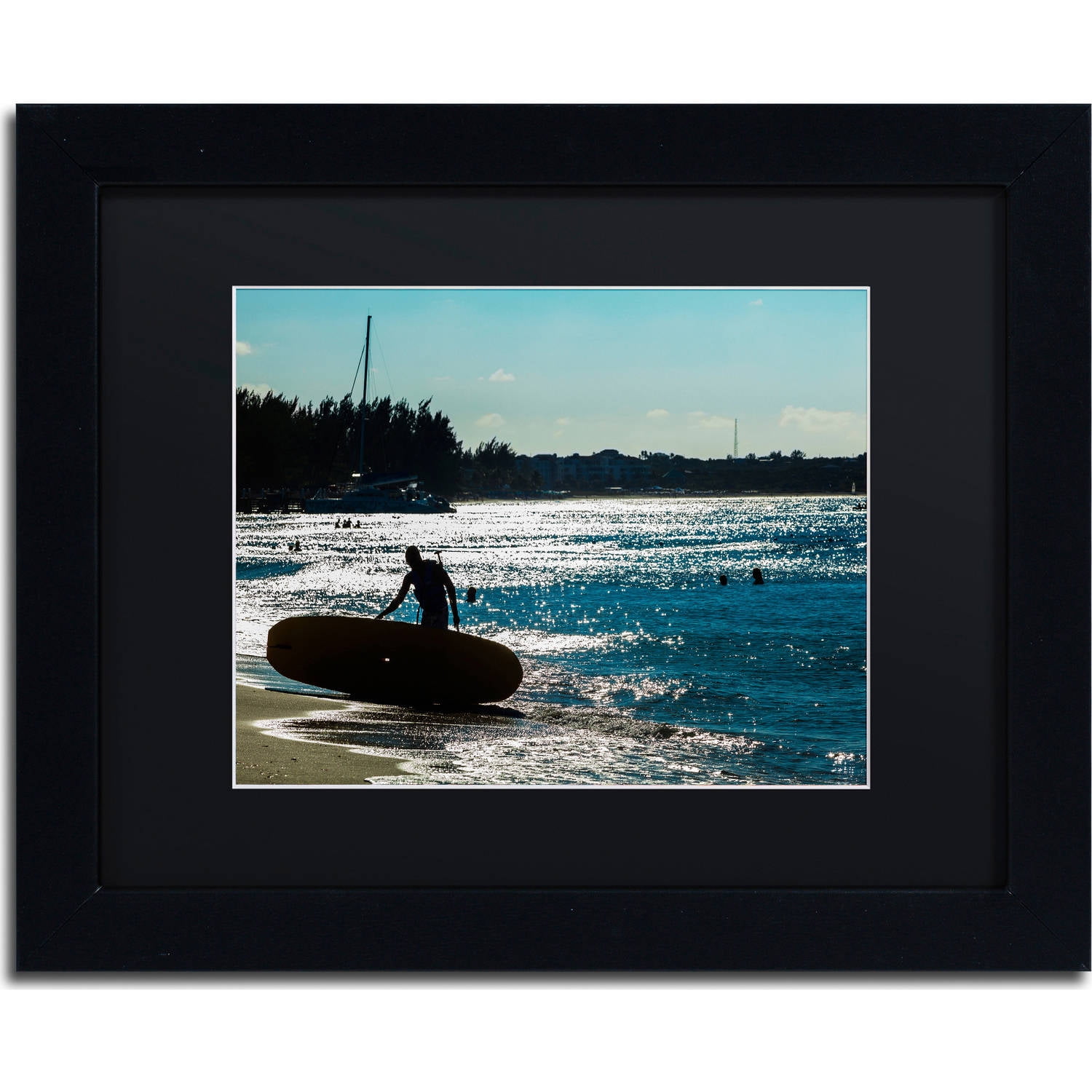 Trademark Fine Art "Provo Boarding" Canvas Art by Yale Gurney, Black Matte, Black Frame