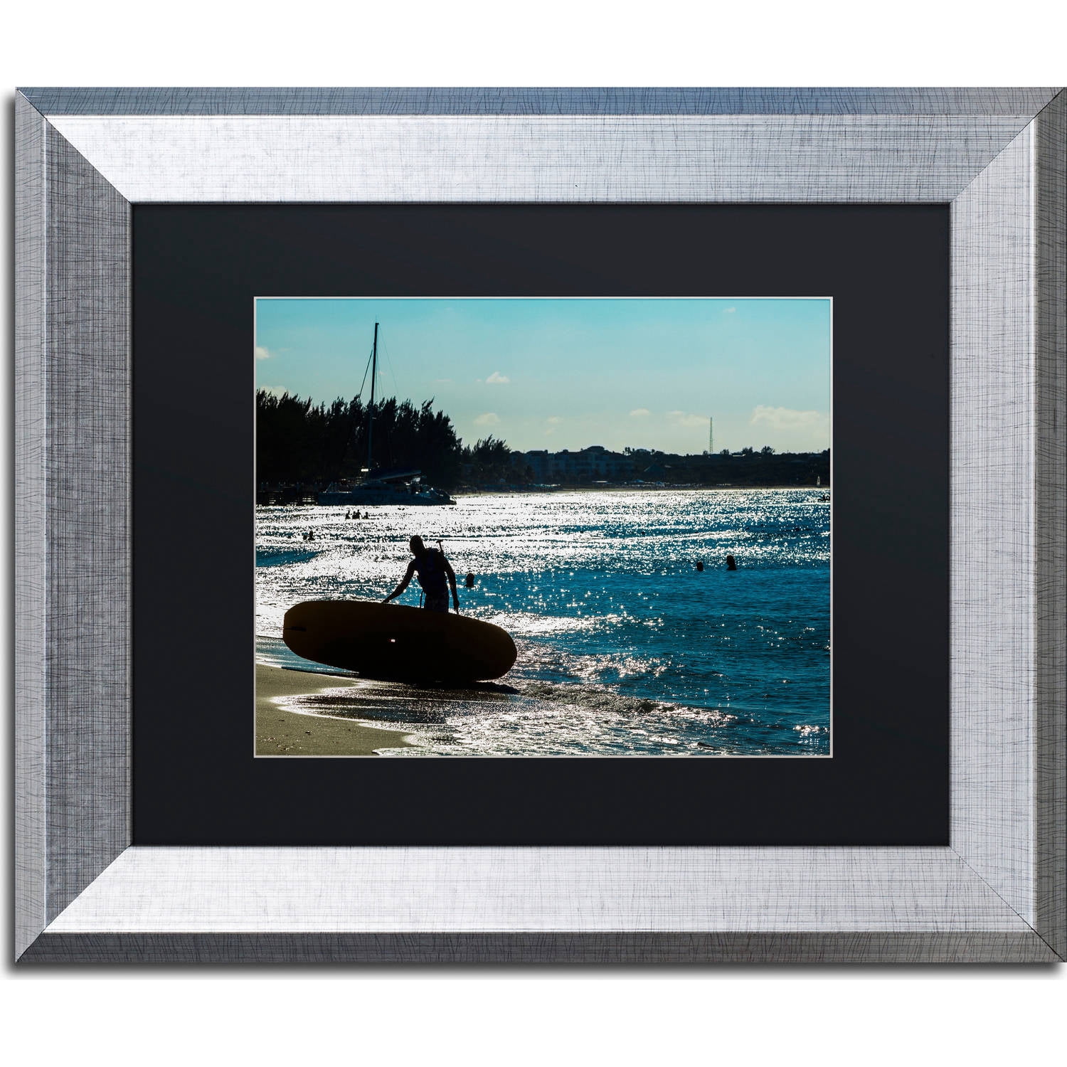 Trademark Fine Art "Provo Boarding" Canvas Art by Yale Gurney, Black Matte, Silver Frame