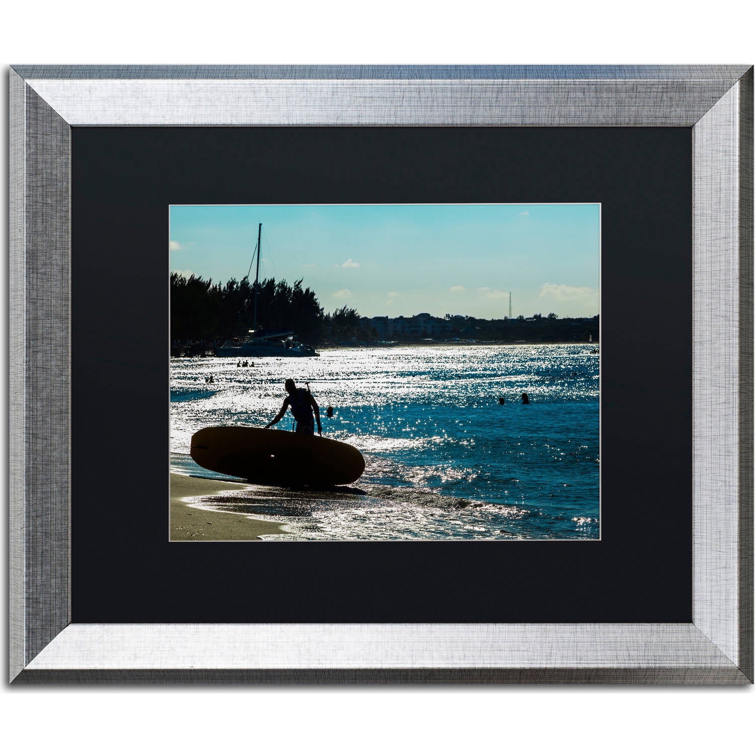 Trademark Fine Art "Provo Boarding" Canvas Art by Yale Gurney, Black Matte, Silver Frame