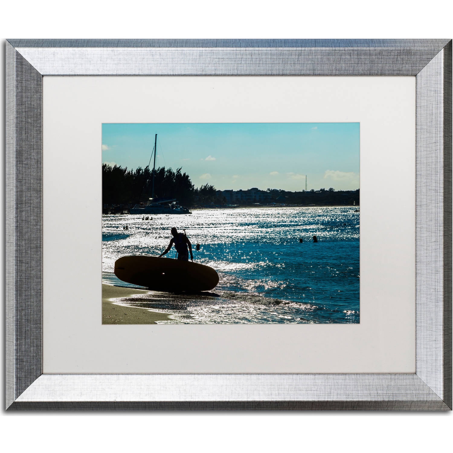 Trademark Fine Art "Provo Boarding" Canvas Art by Yale Gurney, White Matte, Silver Frame